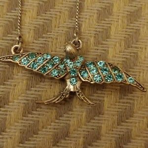 🚩🐦Sparrow necklace blue stone by Pilgrim